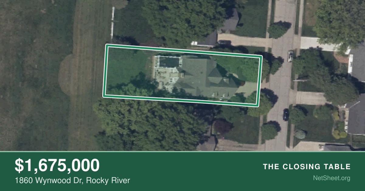 Aerial view of 1860 Wynwood Dr, Rocky River