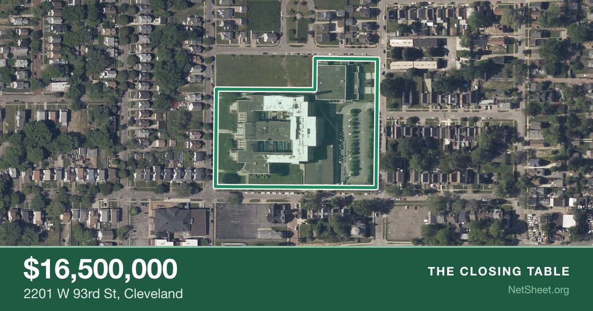 Aerial view of 2201 W 93rd St, Cleveland