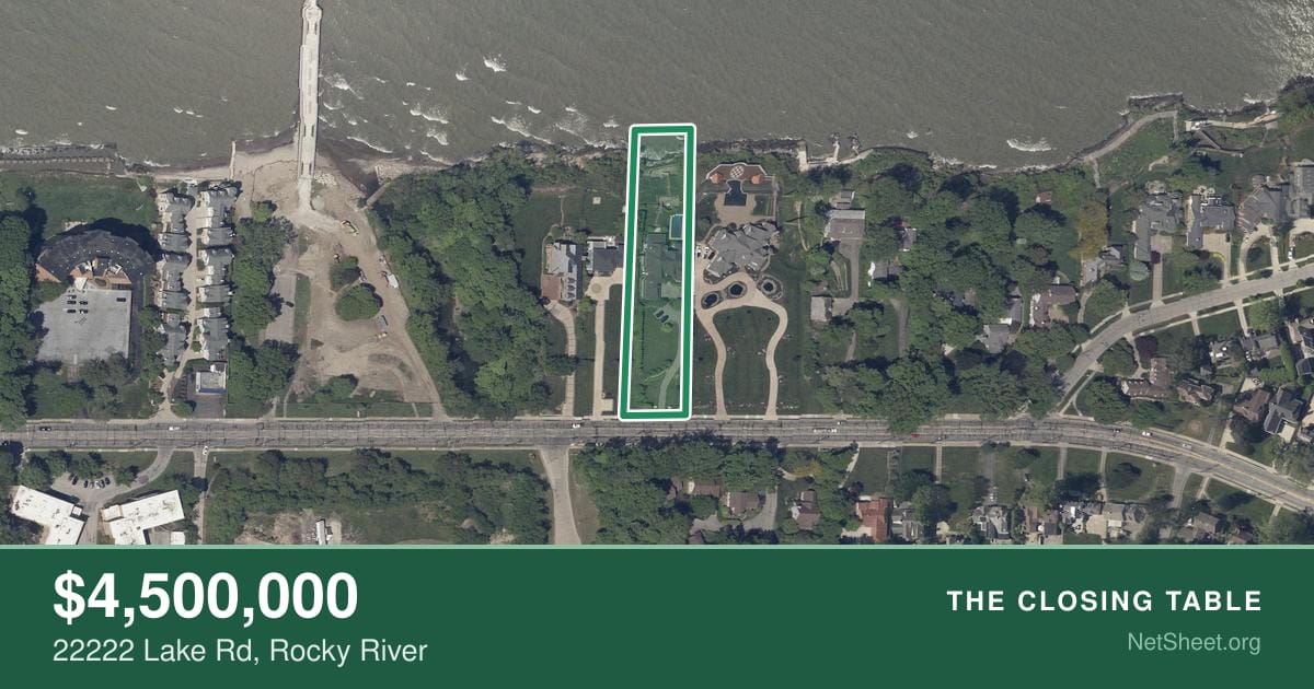 Aerial view of 22222 Lake Rd, Rocky River