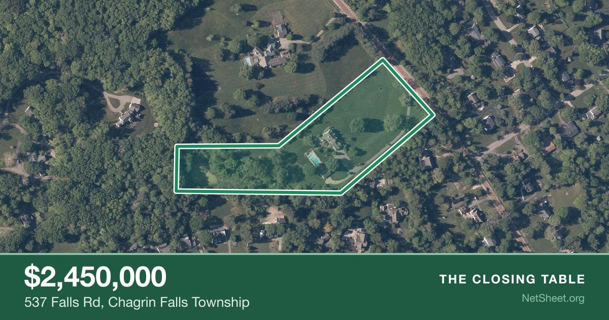 Aerial view of 537 Falls Rd, Chagrin Falls Township