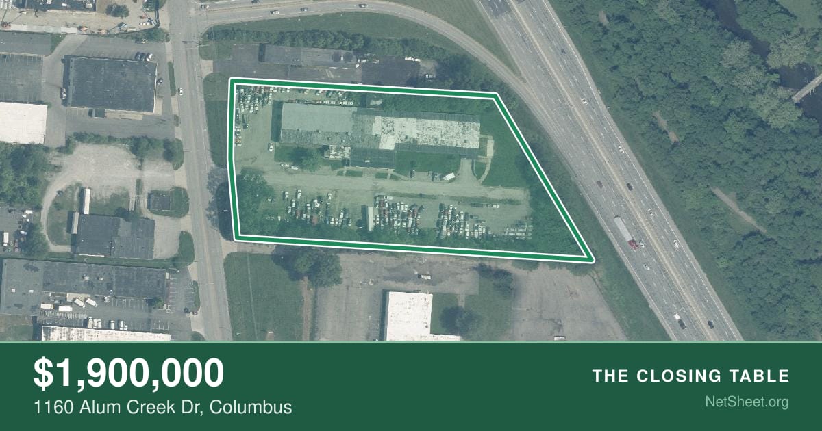 Aerial view of 1160 Alum Creek Dr, Columbus