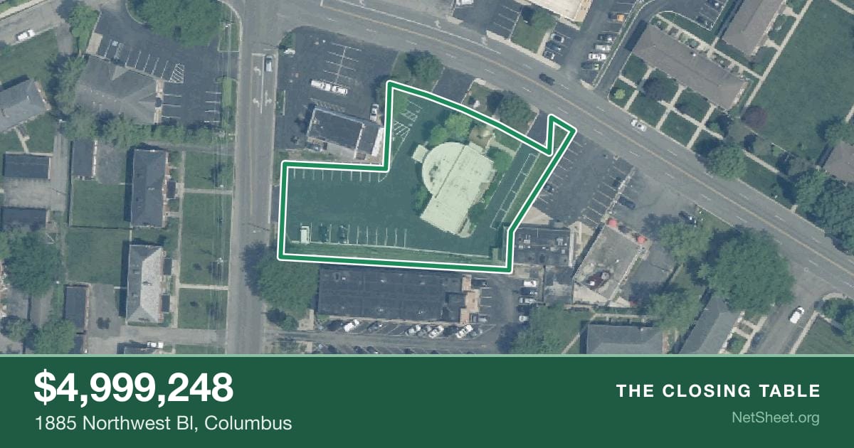 Aerial view of 1885 Northwest Bl, Columbus