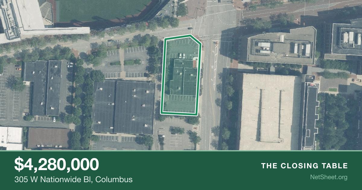 Aerial view of 305 W Nationwide Bl, Columbus