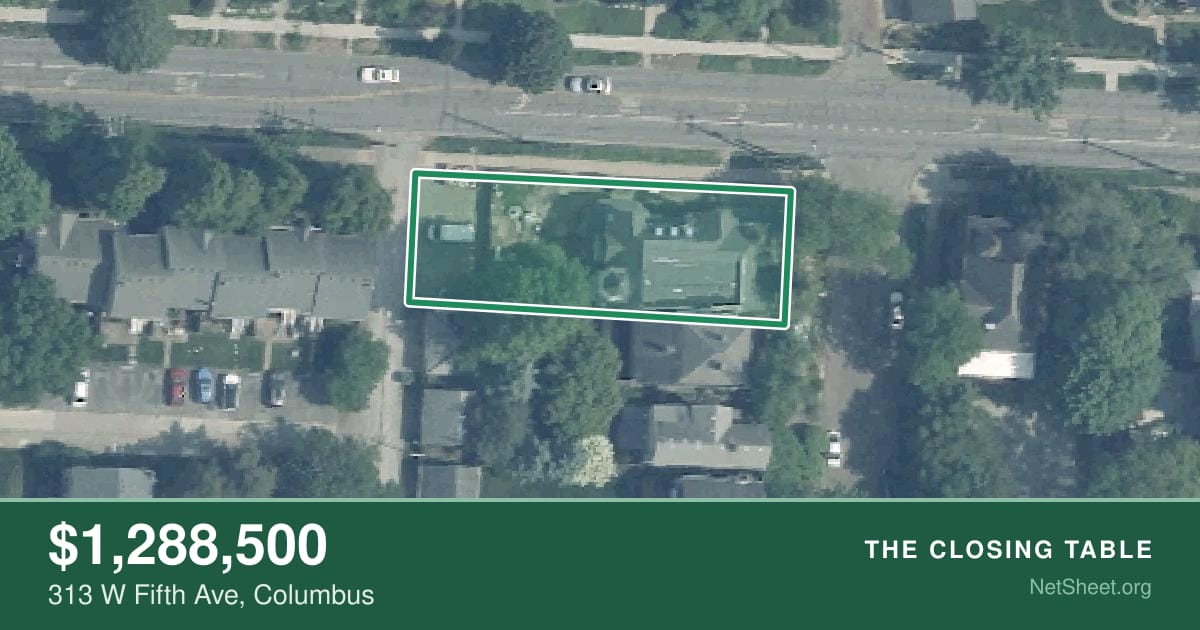 Aerial view of 313 W Fifth Ave, Columbus