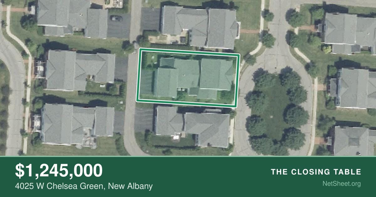 Aerial view of 4025 W Chelsea Green, New Albany