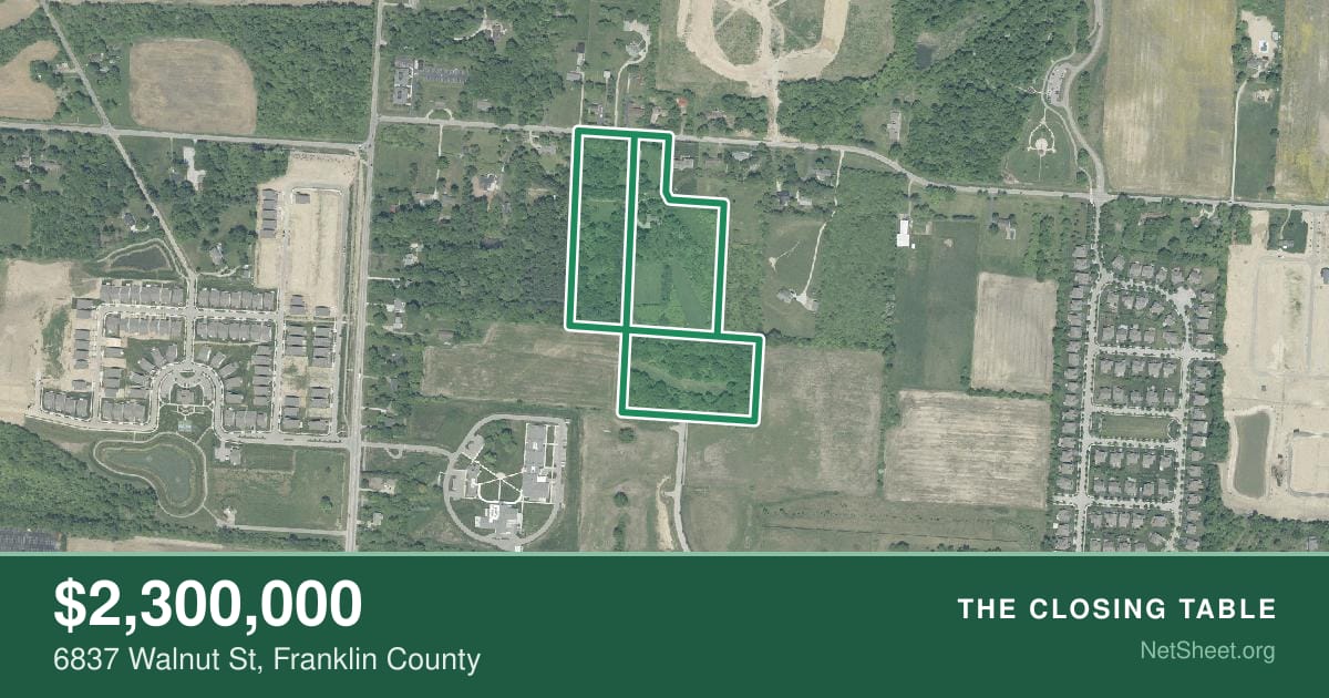 Aerial view of 6837 Walnut St, Franklin County