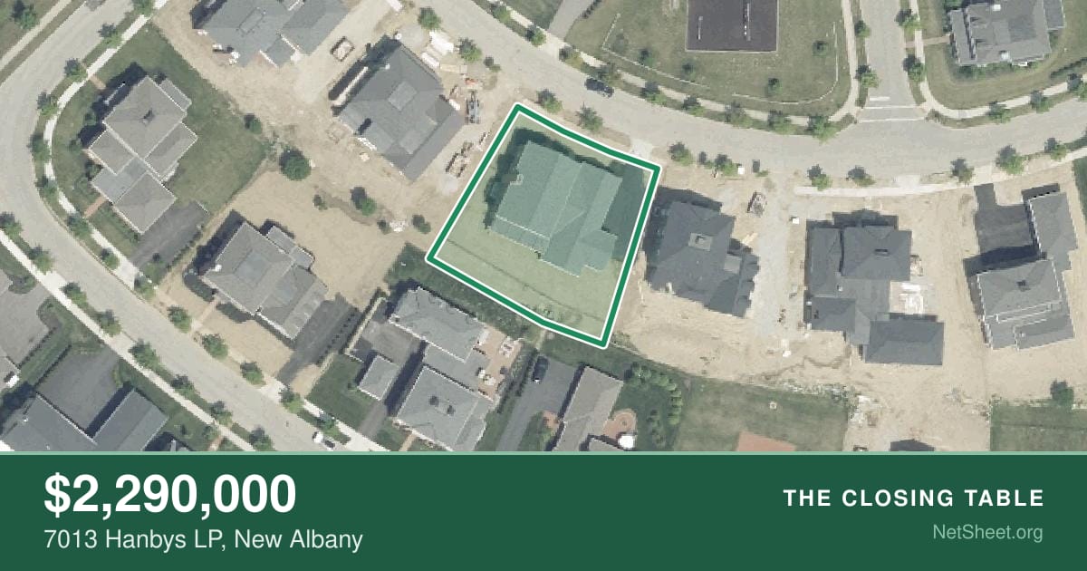 Aerial view of 7013 Hanbys LP, New Albany