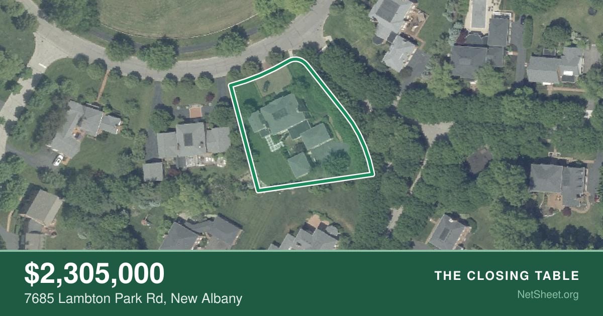 Aerial view of 7685 Lambton Park Rd, New Albany