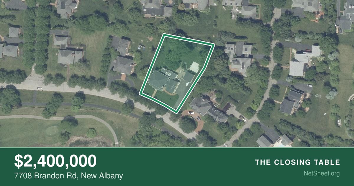 Aerial view of 7708 Brandon Rd, New Albany