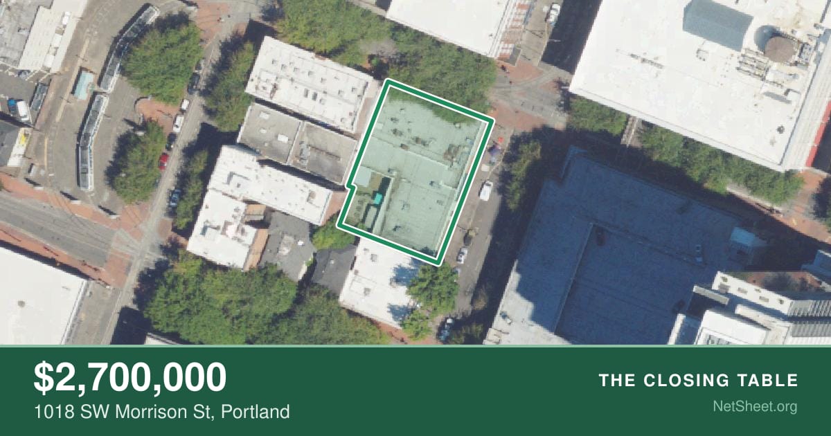 Aerial view of 1018 SW Morrison St, Portland