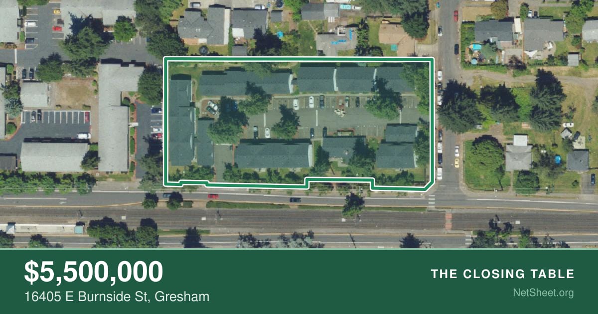 Aerial view of 16405 E Burnside St, Gresham