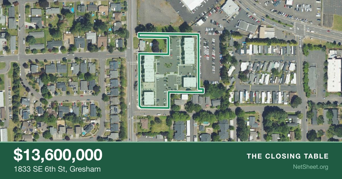 Aerial view of 1833 SE 6th St, Gresham
