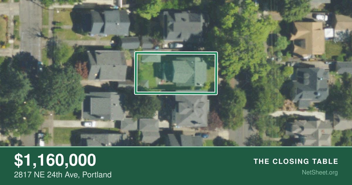 Aerial view of 2817 NE 24th Ave, Portland