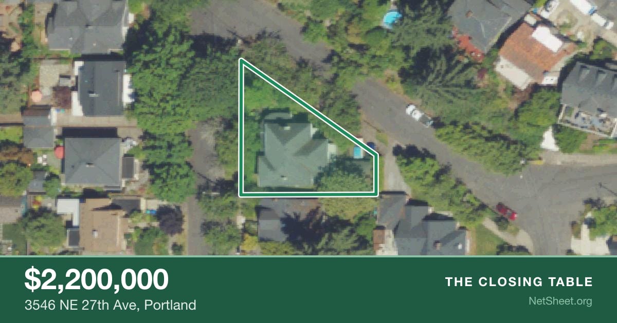 Aerial view of 3546 NE 27th Ave, Portland