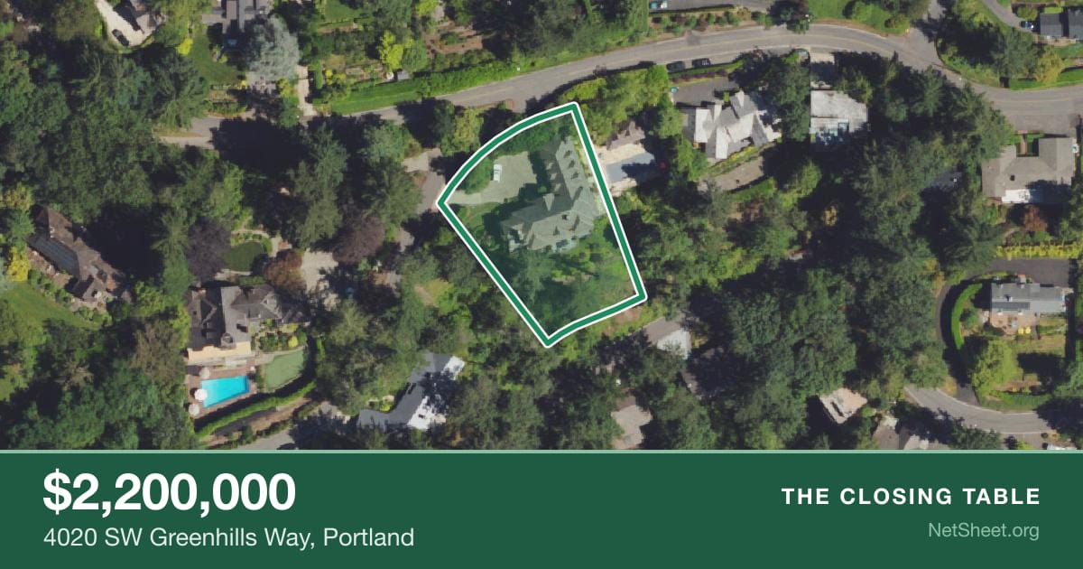 Aerial view of 4020 SW Greenhills Way, Portland