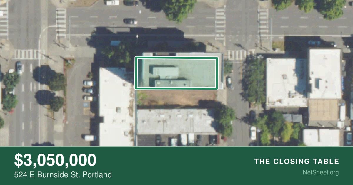 Aerial view of 524 E Burnside St, Portland