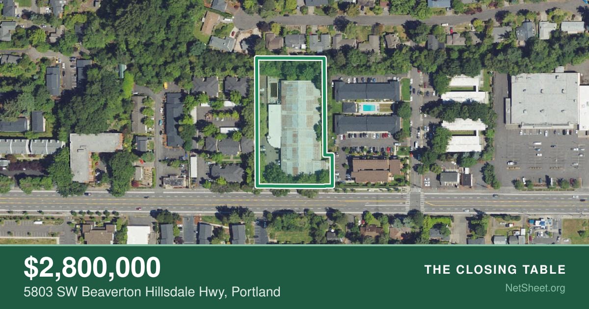 Aerial view of 5803 SW Beaverton Hillsdale Hwy, Portland