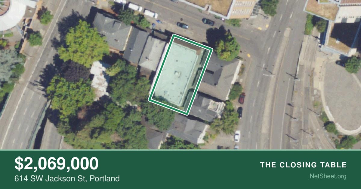 Aerial view of 614 SW Jackson St, Portland