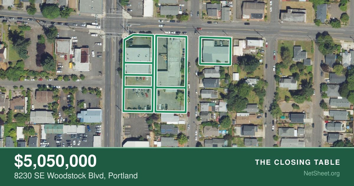 Aerial view of 8230 SE Woodstock Blvd, Portland
