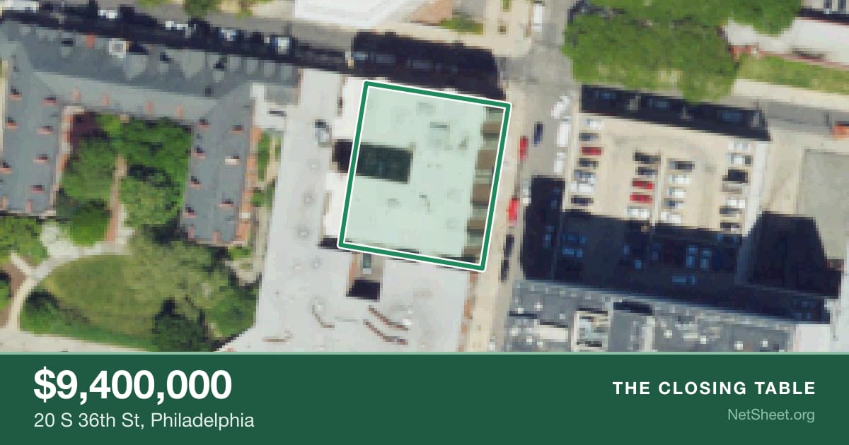 Aerial view of 20 S 36th St, Philadelphia