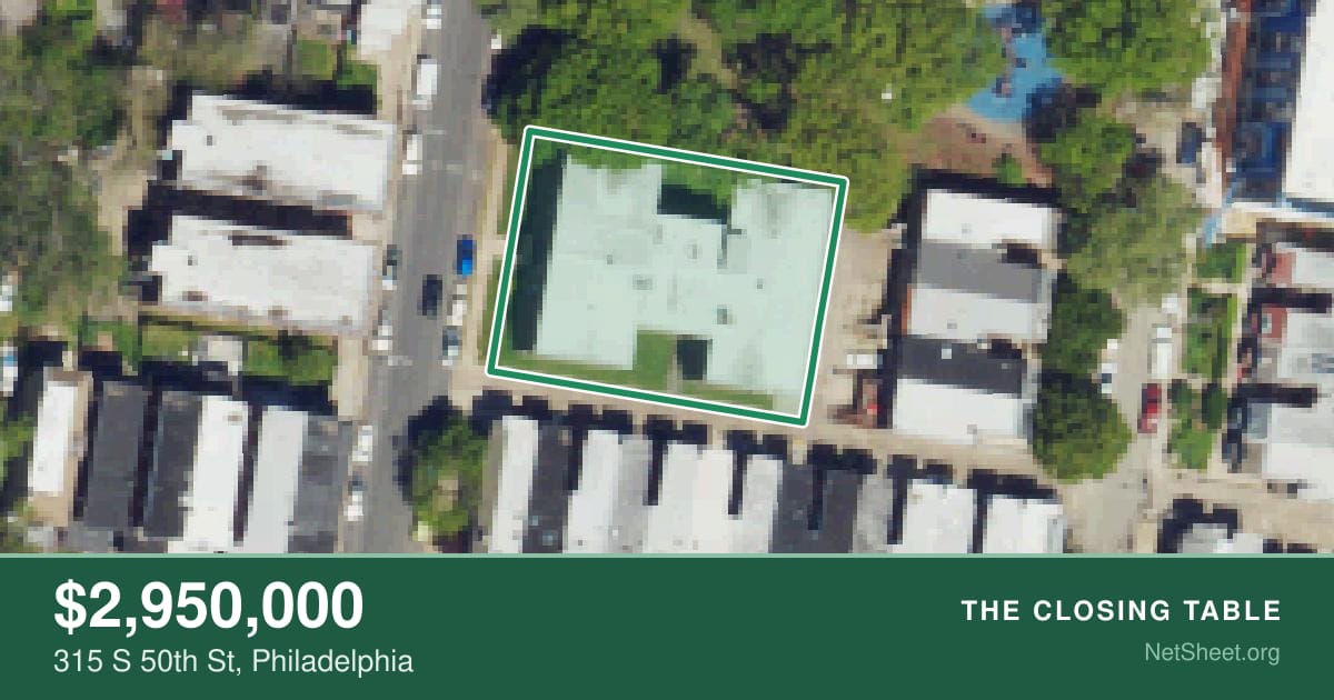 Aerial view of 315 S 50th St, Philadelphia