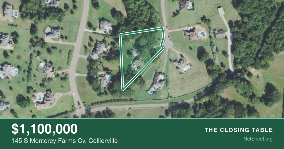 Aerial view of 145 S Monterey Farms Cv, Collierville