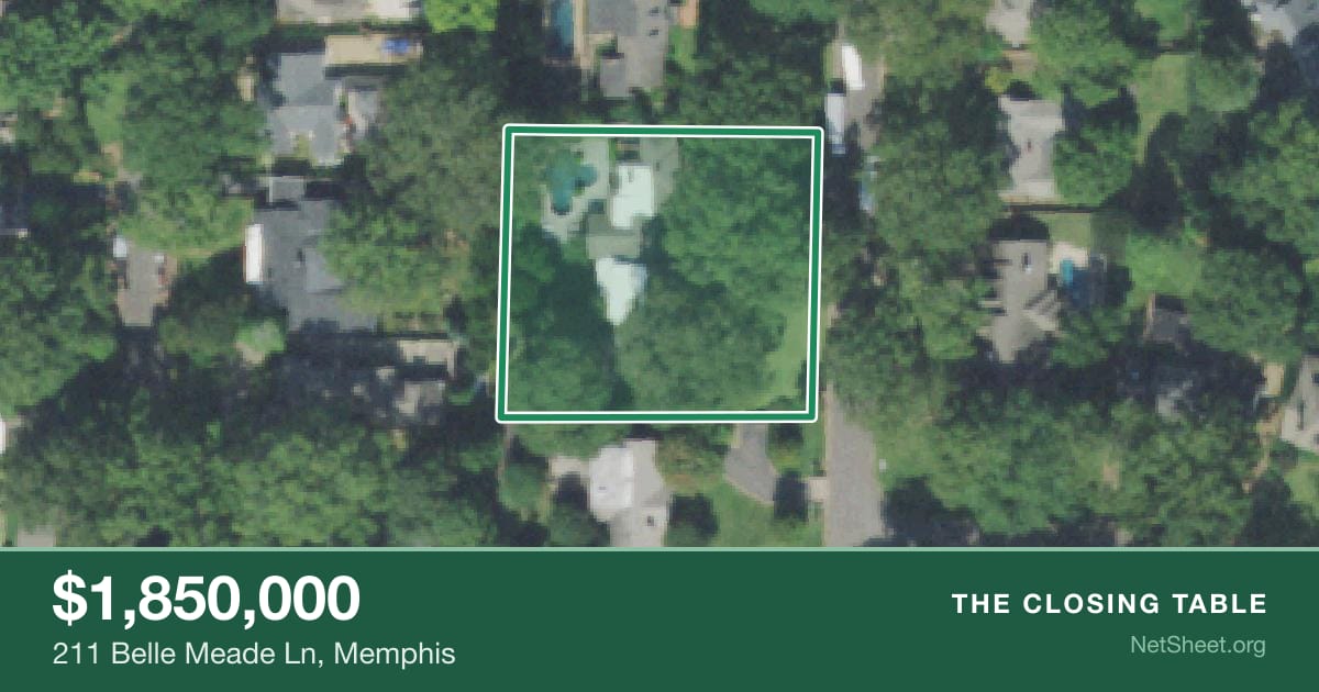 Aerial view of 211 Belle Meade Ln, Memphis