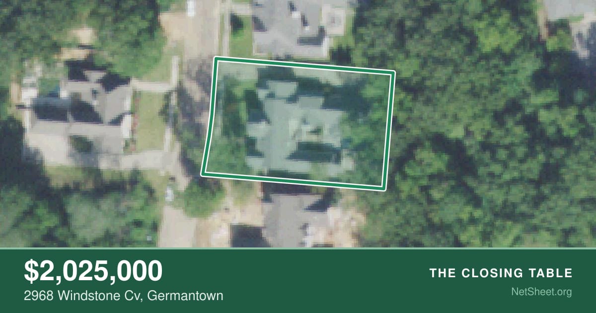 Aerial view of 2968 Windstone Cv, Germantown