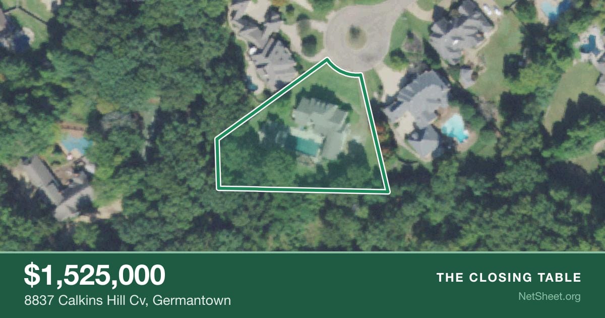 Aerial view of 8837 Calkins Hill Cv, Germantown