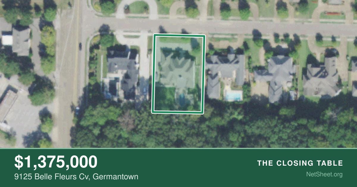 Aerial view of 9125 Belle Fleurs Cv, Germantown