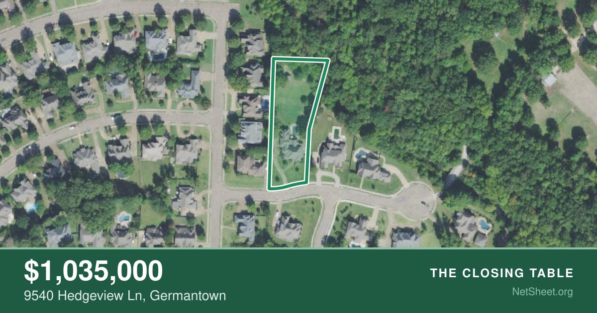 Aerial view of 9540 Hedgeview Ln, Germantown
