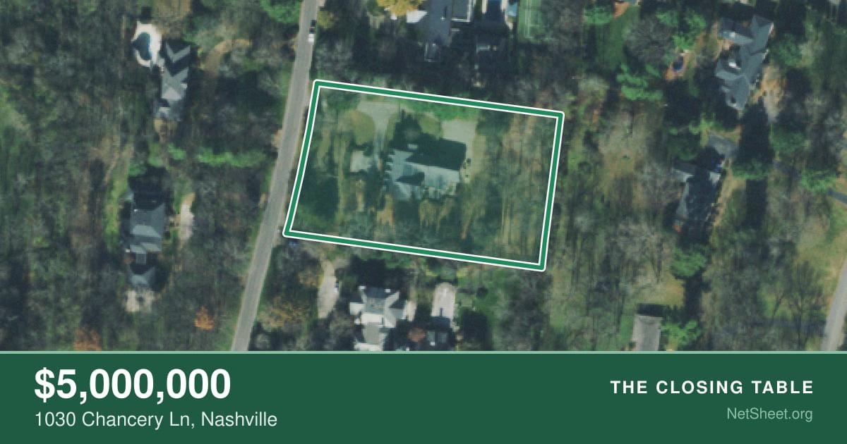Aerial view of 1030 Chancery Ln, Nashville