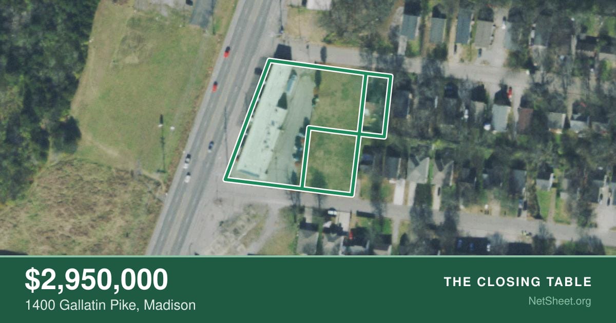 Aerial view of 1400 Gallatin Pike, Madison