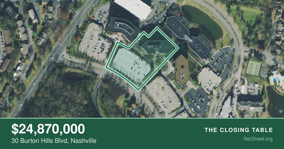 Aerial view of 30 Burton Hills Blvd, Nashville