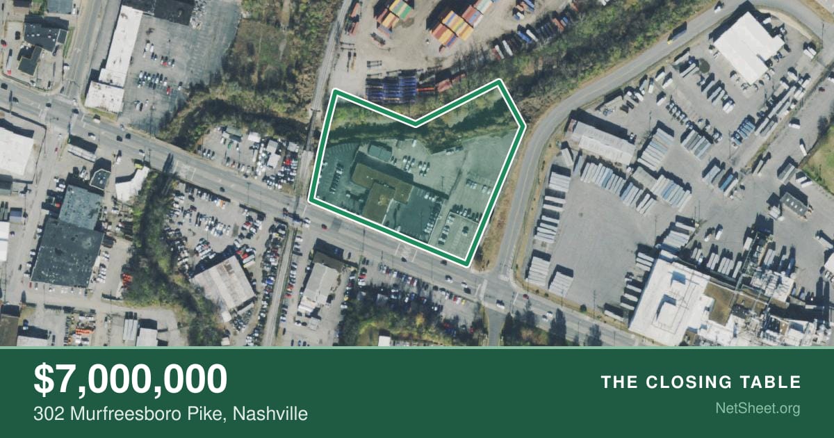 Aerial view of 302 Murfreesboro Pike, Nashville