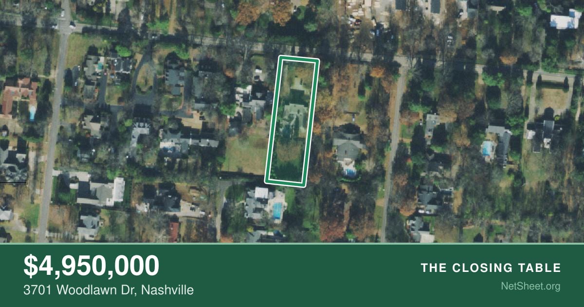 Aerial view of 3701 Woodlawn Dr, Nashville