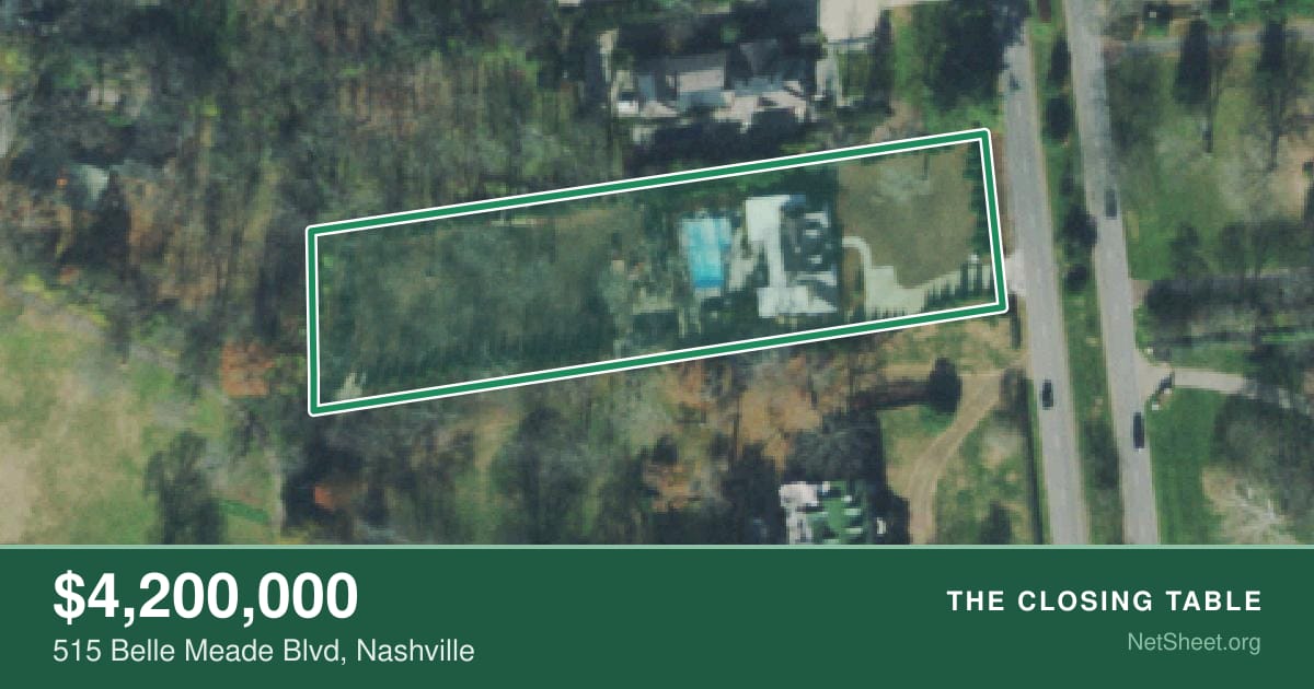 Aerial view of 515 Belle Meade Blvd, Nashville