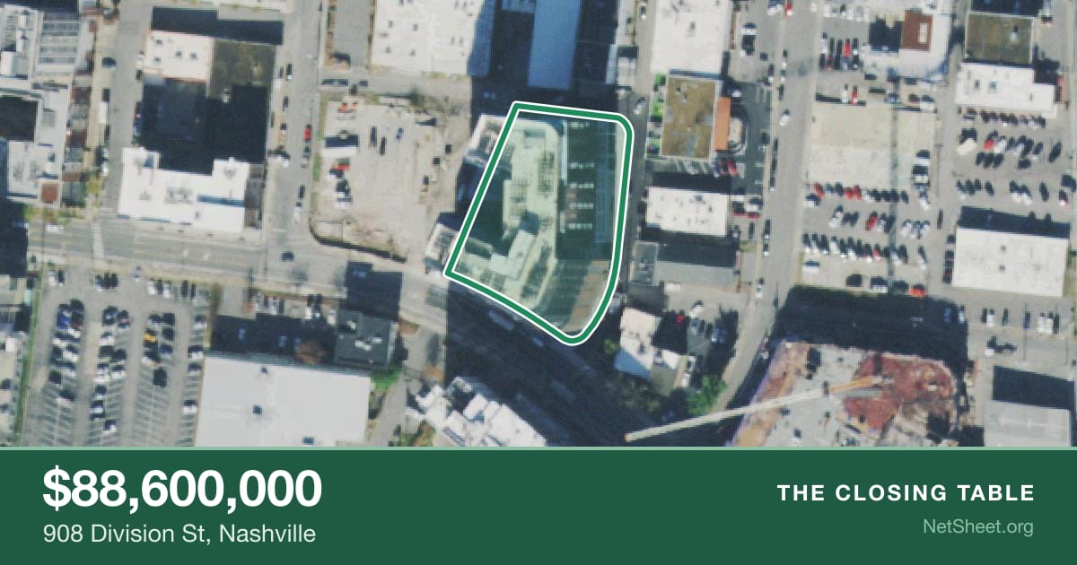 Aerial view of 908 Division St, Nashville
