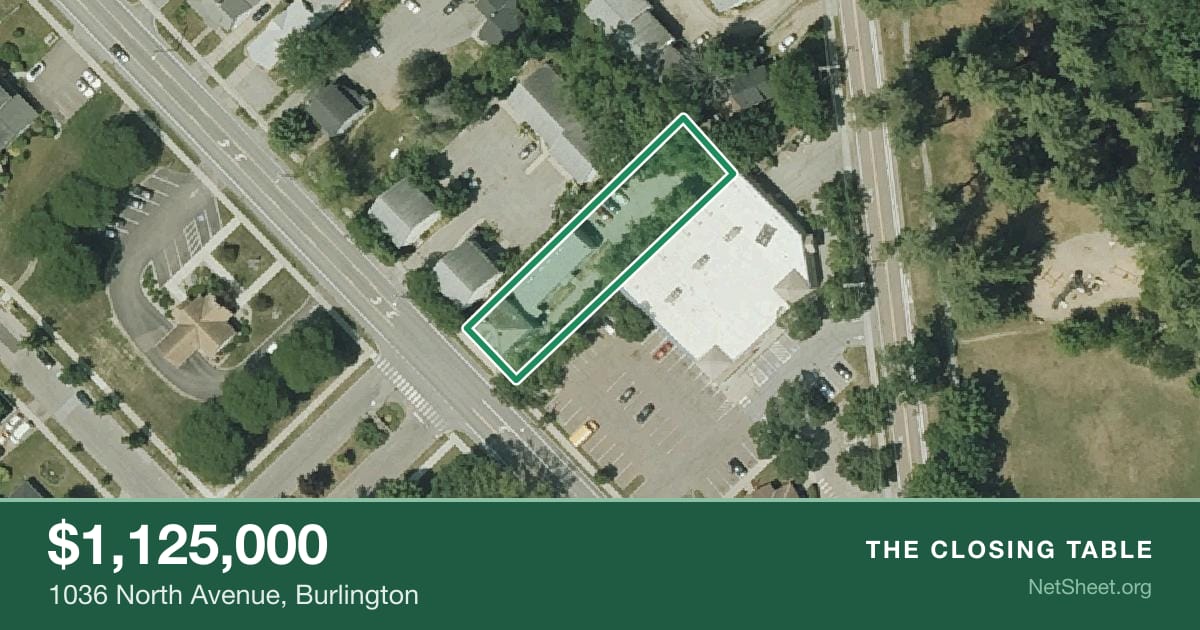 Aerial view of 1036 North Avenue, Burlington