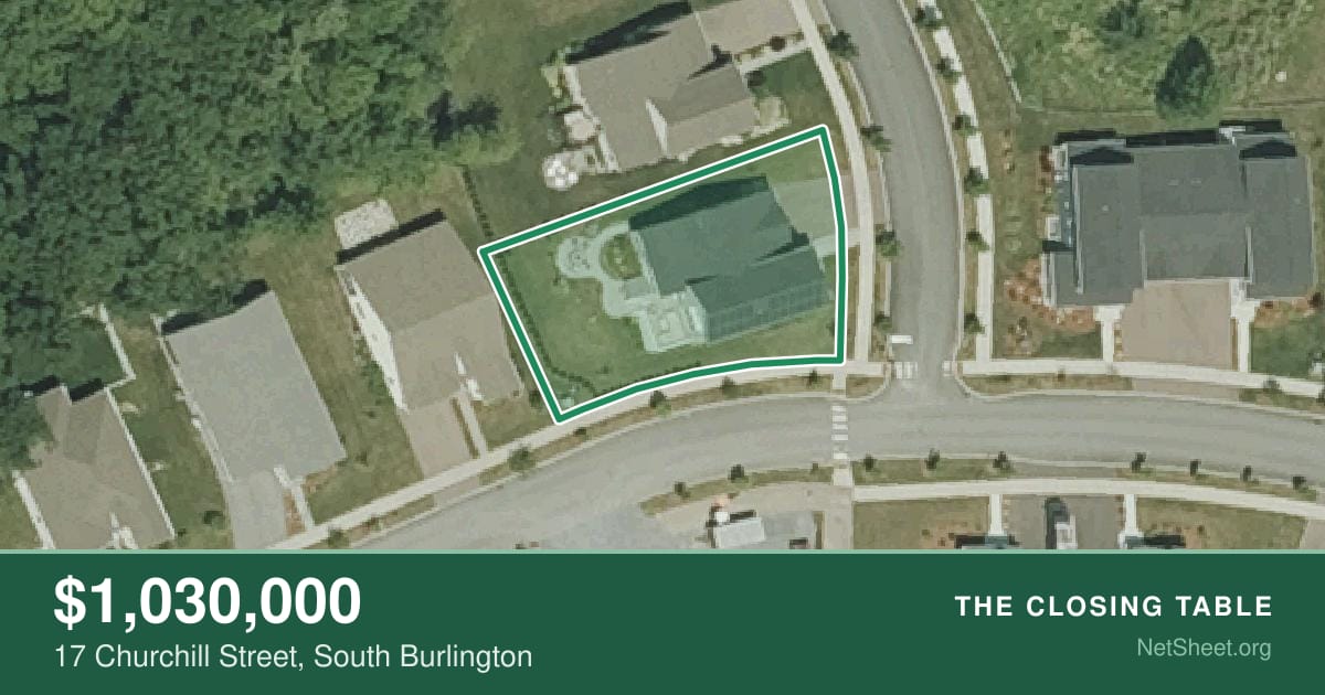 Aerial view of 17 Churchill Street, South Burlington