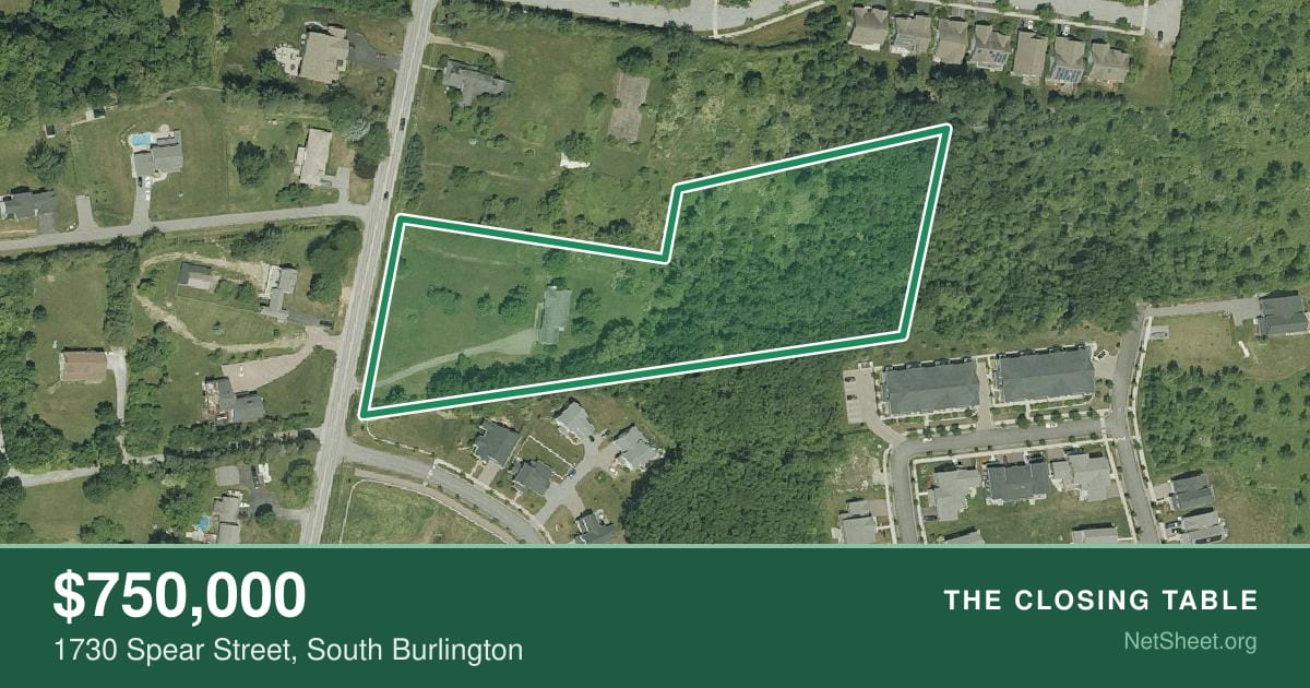 Aerial view of 1730 Spear Street, South Burlington