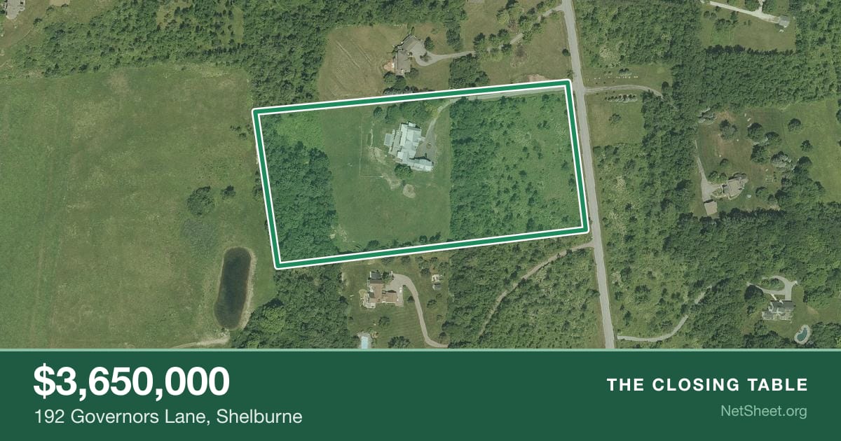 Aerial view of 192 Governors Lane, Shelburne