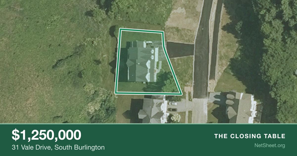 Aerial view of 31 Vale Drive, South Burlington