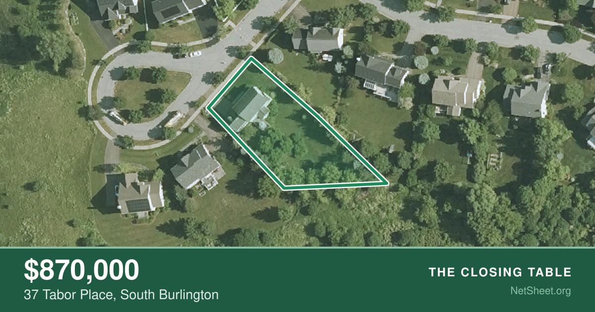 Aerial view of 37 Tabor Place, South Burlington