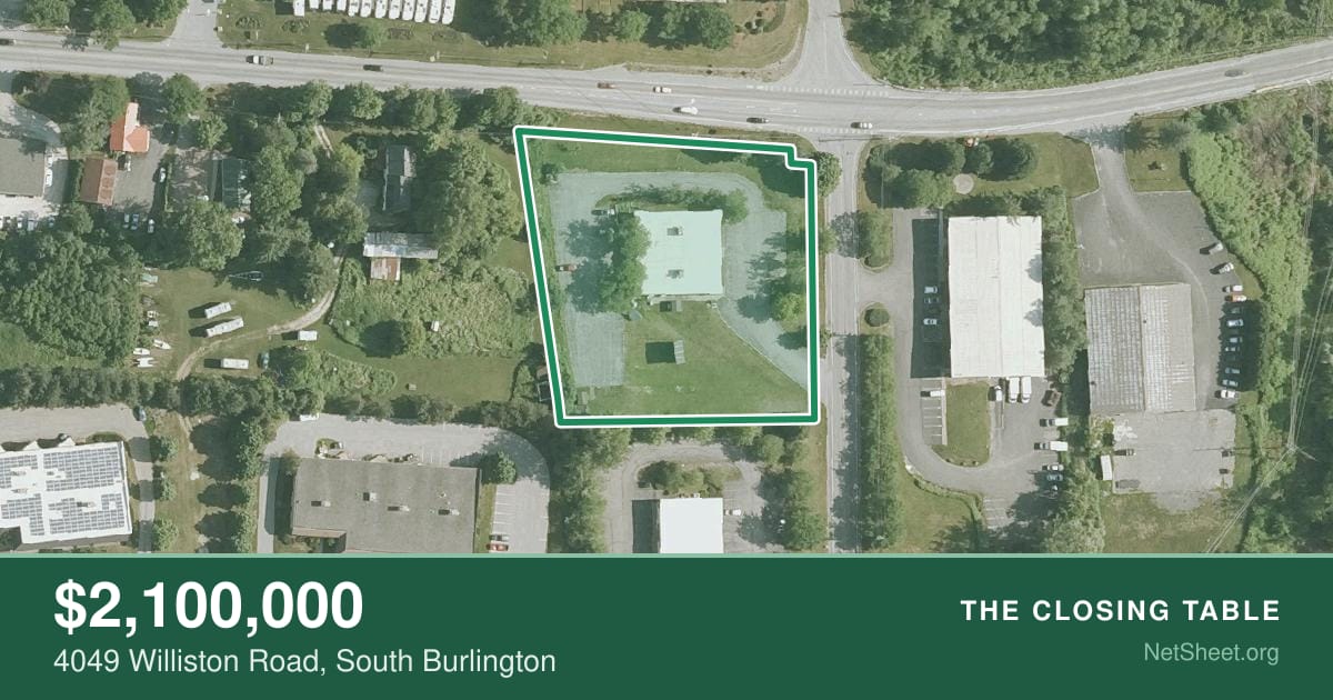 Aerial view of 4049 Williston Road, South Burlington