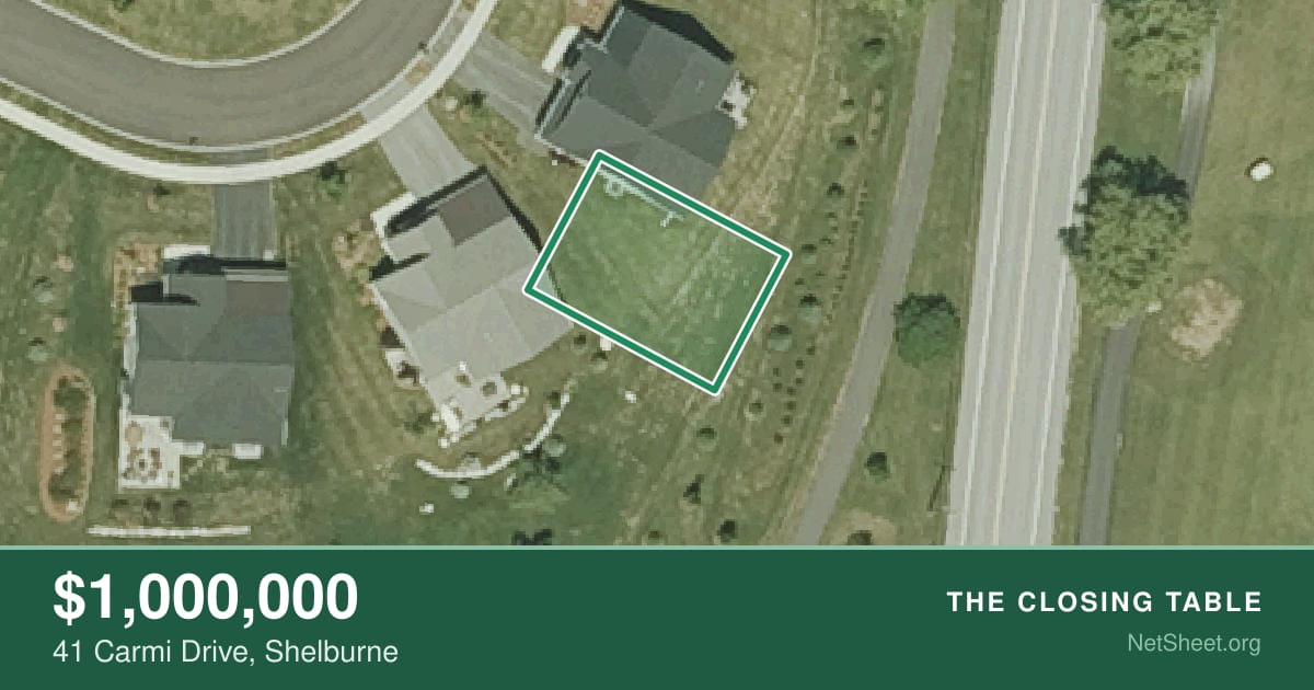 Aerial view of 41 Carmi Drive, Shelburne