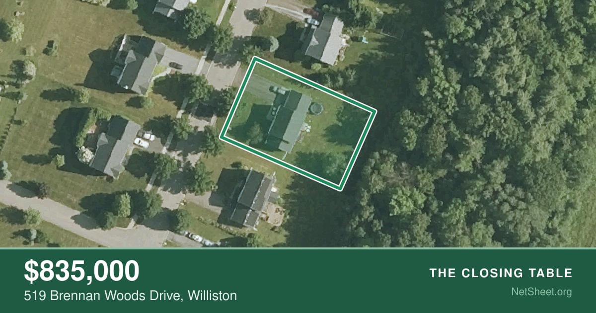 Aerial view of 519 Brennan Woods Drive, Williston