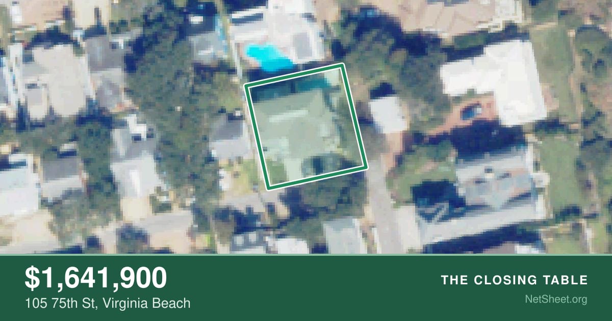 Aerial view of 105 75th St, Virginia Beach