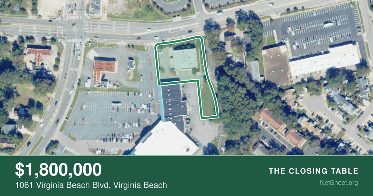 Aerial view of 1061 Virginia Beach Blvd, Virginia Beach