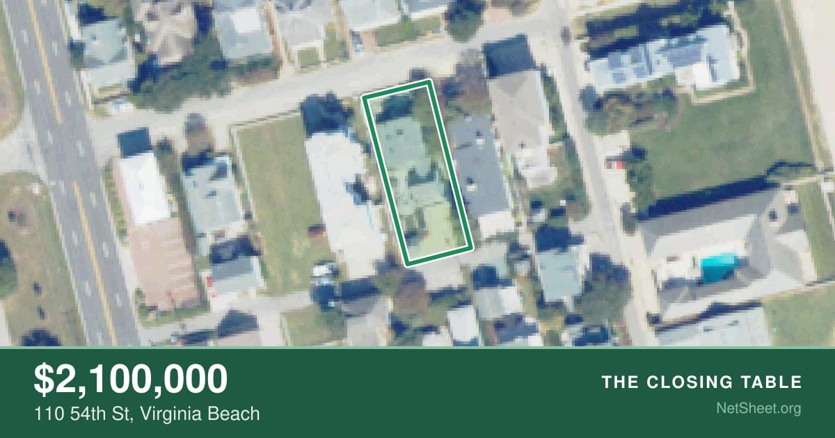 Aerial view of 110 54th St, Virginia Beach